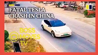 Speeding Tesla Kills 2 In China \& Carmaker Denies Claims That Brakes Fail