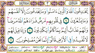 القرآن الكريم مقسم إلى أجزاء | الجزء 1 مكتوب | مقسم صفحات | الشيخ حاتم فريد | مصحف التجويد الملون