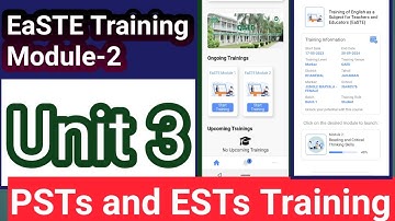 Unit 3 of Module 2 | QAED Training Module 2 Unit 3| EaSTE Training Solved Activities