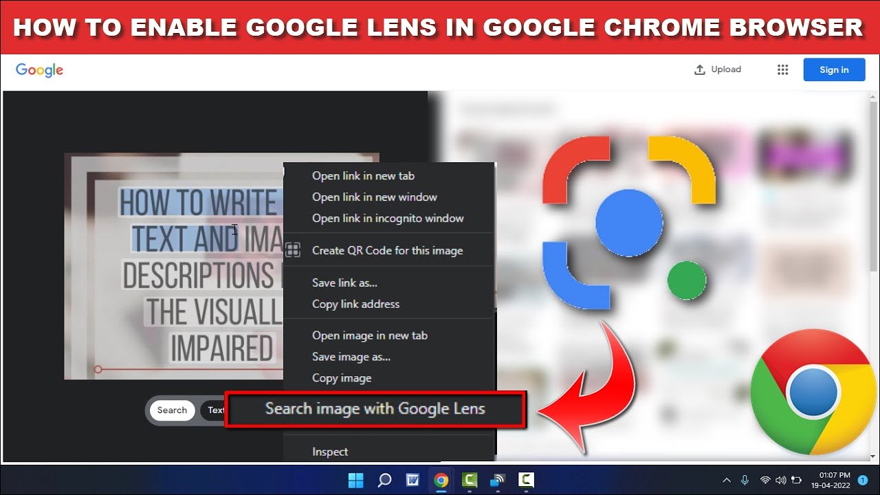 How do I open Google Lens in Chrome PC?