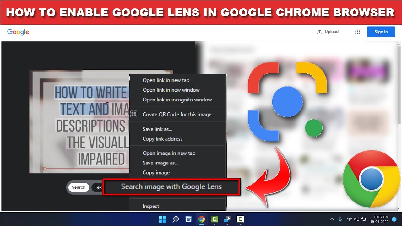 How do I enable Google Lens in Chrome PC?