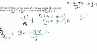 HALLAR EL PUNTO QUE DIVIDA EL SEGMENTO EN R=2/3| COORDENADAS RECTANGULARES|GEOMETRÍA ANALÍTICA | EJ6