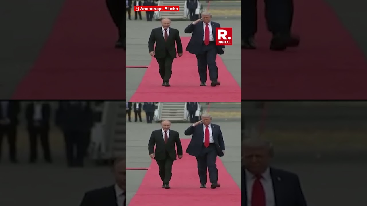 Trump And Putin Exchange A Strong Handshake Greetings In Anchorage 