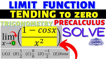 lim[(1-cosx) DIVIDES (x^2)] TRIG. RATIONAL LIMIT FUNCTION AS x TENDS TO ZERO IN PRECALCULUS