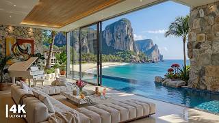 Tranquil Morning Jazz in A Luxury Seaside Villa Ambience | Soft Jazz Piano & Ocean View for Relaxing screenshot 4