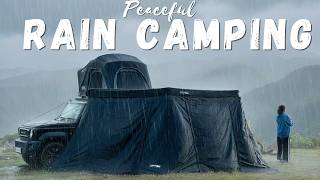 Peaceful Camping in HEAVY RAIN | Jimny 270° awning room, Drinks & Snacks @thelonewolf7800