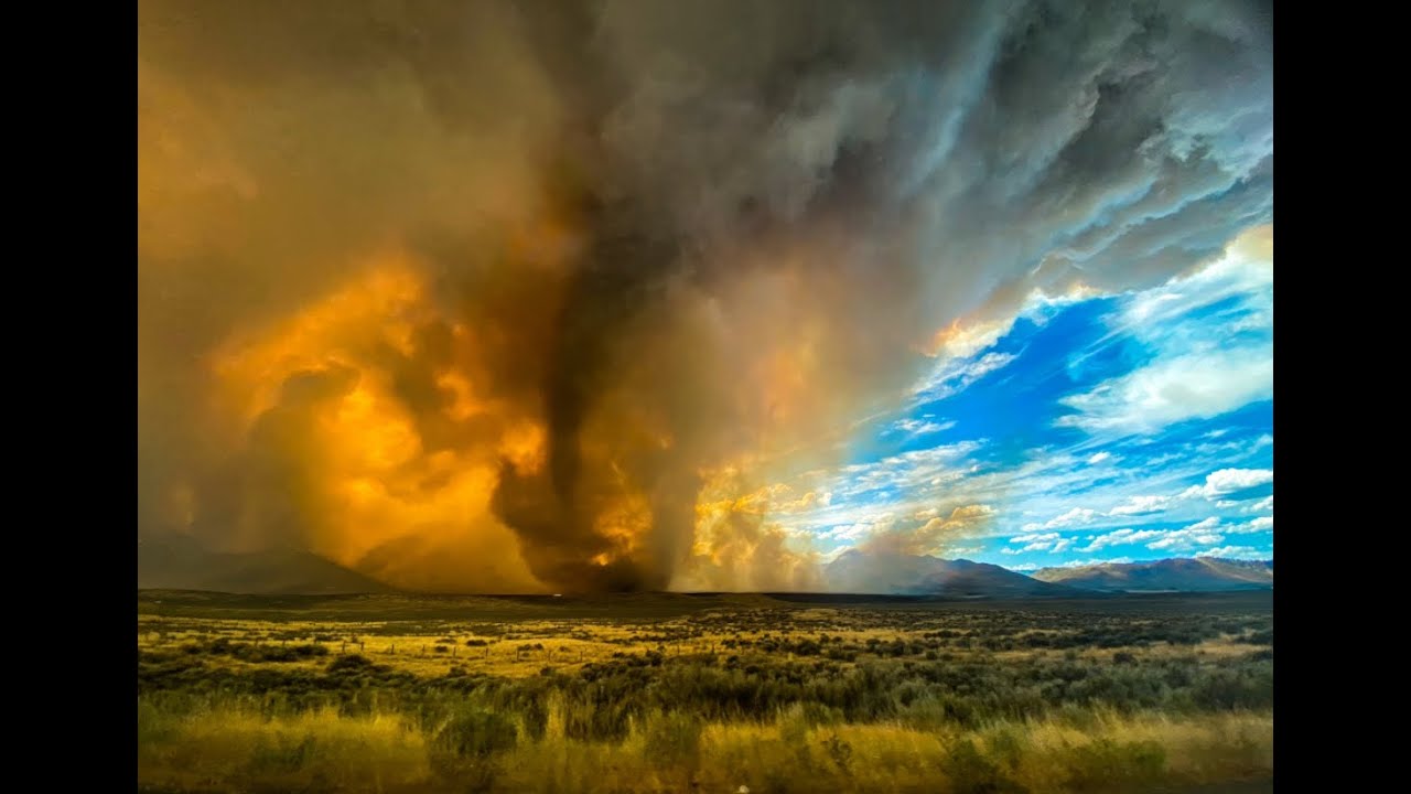 Wildfire Spawns a rare tornado in Northern California 8/15/2020 - YouTube