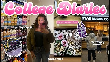 college diaries 📚 | first week of spring semester at UALBANY, new classes, grwm, cooking & MORE!