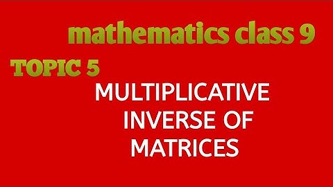 multiplicative inverse of matrix // mathematics class 9 // topic 5