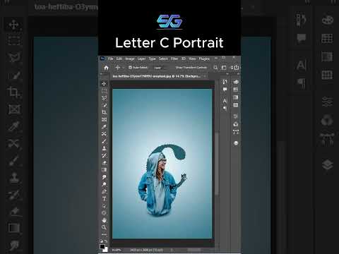 Letter C portrait | Easy way to Create Letter Portrait | Photoshop Tutorial #shorts  #photoshop
