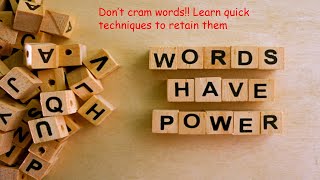 Techniques to learn vocabulary quickly|English Vocabulary|How to retain the English vocabulary