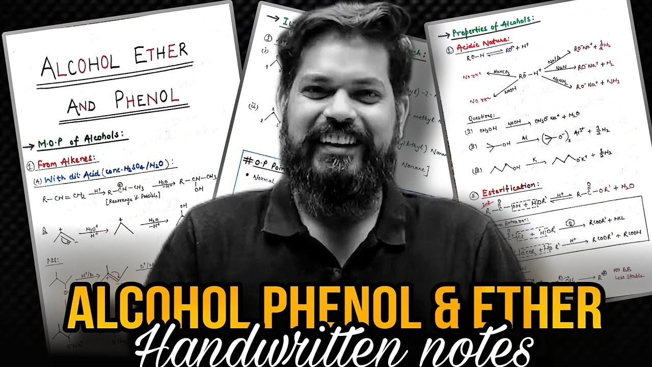 Alcohol phenol and ether handwritten notes | Pankaj sir | Neet 2025 ...