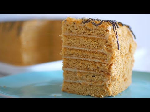 Торт медовый quotВинни-Пухquot с творожно-карамельным кремом