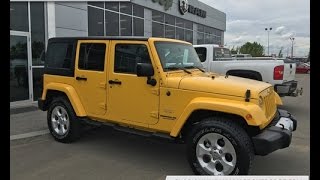 2015 Jeep Wrangler Unlimited Sahara 4X4 | Baja Yellow | Clean Carproof | 4  Door | Grove Dodge | - YouTube