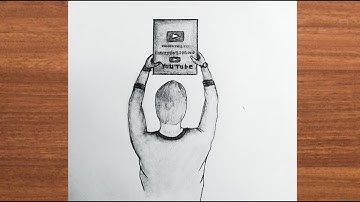 How To Draw Silver Play Button - Easy Step By Step Tutorial