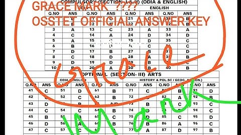 OSSTET 2022|ANSWER KEY|OFFICIAL ANSWER KEY|GRACE MARK @vidwanclasses2137