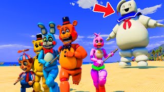 АНИМАТРОНИКИ FNAF ПРОТИВ МУЛЬТЯШНОГО МОНСТРА   МАРШМЕЛО В ГТА 5 МОДЫ Marshmallows GTA 5 MODS