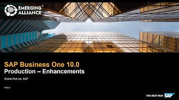 SAP Business One – Production Enhancements