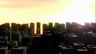 Sunset over City - Improved & Extended version (Blender animation) [HD - 720p]