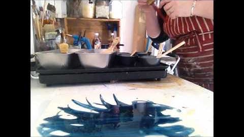 Shellac burn demonstration by Isabelle Gaborit, encaustic artist