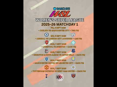 Women's Super League WSL 2025 2026 Matchday 1