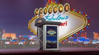 Frank Gaspari of Flex Technology Group opens the 2025 Sales Kickoff at the Wynn