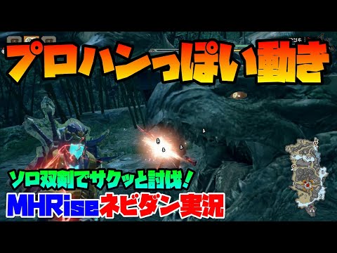 【MHRise】まるでプロハンの動き！ソロ双剣でリオレイアをサクッと討伐！【モンハンライズ体験版 ネビダン実況】