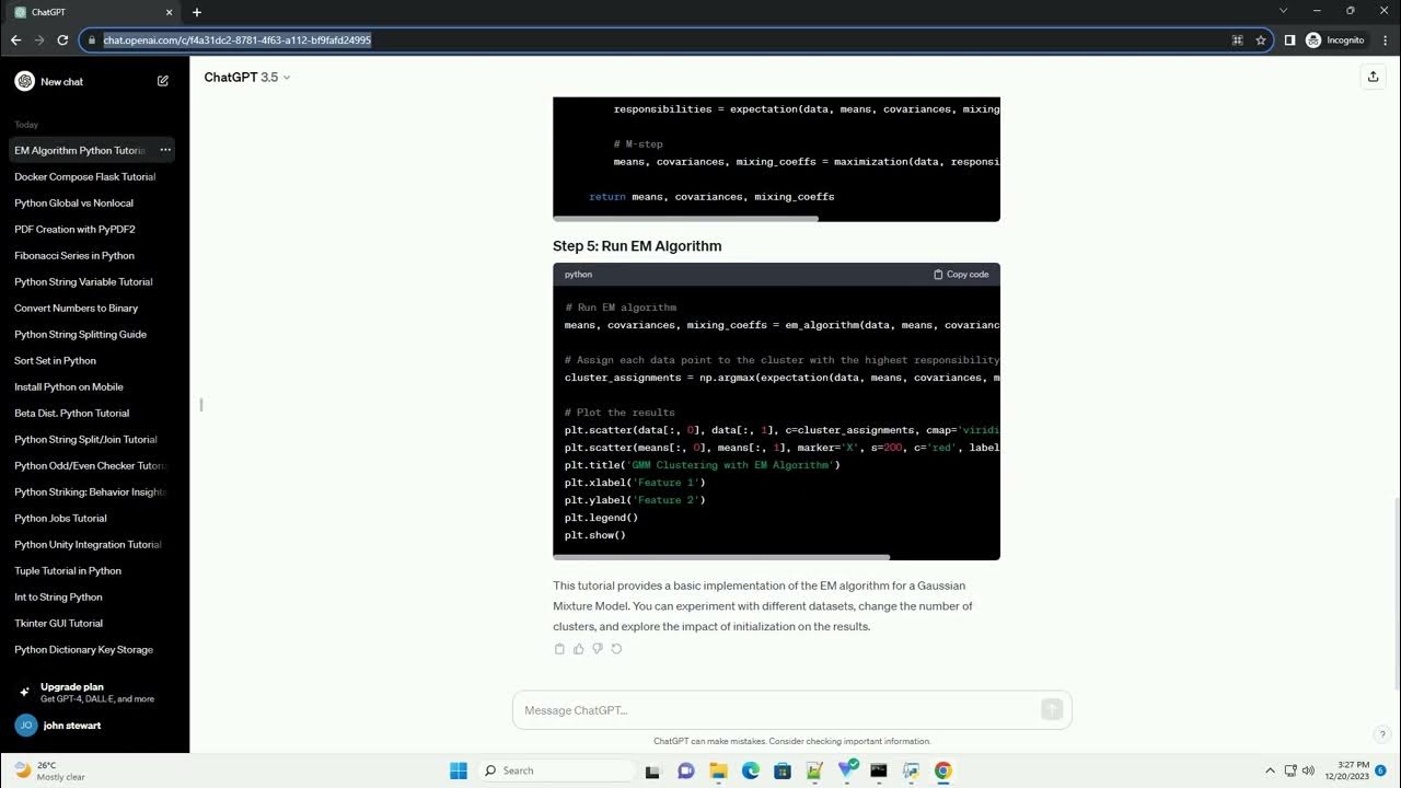em algorithm python example - YouTube