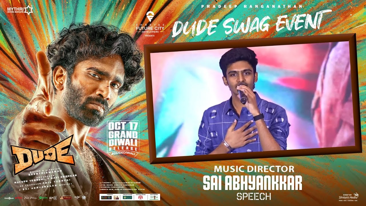 Music Director Sai Abhyankkar Speech @ Dude Swag Event | Pradeep Ranganathan, Mamitha Baiju