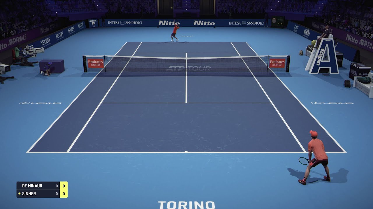 [TIEBREAK] De Minaur vs Sinner Gameplay | ATP Finals | Turin | Italy (Video Game)