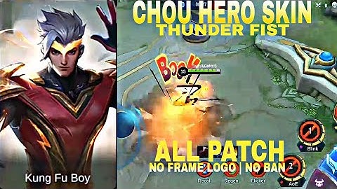 CHOU HERO SKIN [THUNDER FIST] NO FRAME LOGO || NO BAN ||FULL BACKGROUND