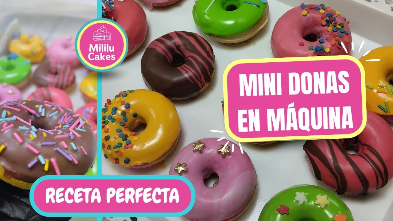 Receta MINI DONAS en MÁQUINA 🍩RECETA PERFECTA🍩 MINI DONAS para VENDER - glaseado y chocolate
