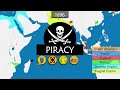 The history of piracy  summary on a map