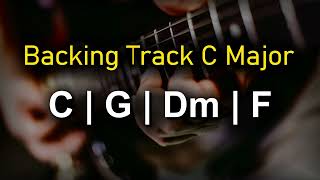 Rock Pop Backing Track C Major C G Dm F 80 BPM Guitar Backing Track