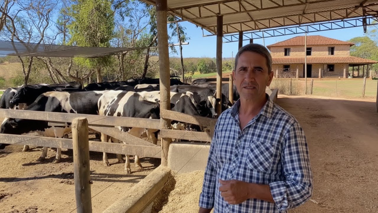 EM PEQUENO SÍTIO ELE TIRA 800 LITROS DE LEITE POR DIA