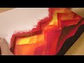 Torn Paper Painting / Layered Sunset Mountains / Easy Acrylic Painting Technique