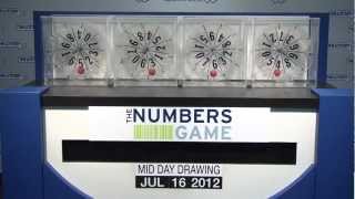 Midday Numbers Game Drawing: Monday, July 16, 2012