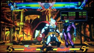 UMVC3: Basic Thor Combo Tutorial (Step by Step)