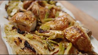 Roast chicken and cabbage with soy butter from SIMPLE TOO