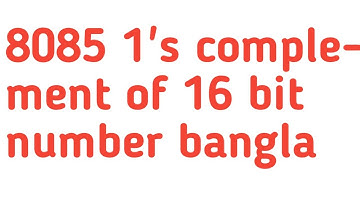 8085 microprocessor :1"s complement of 16 bit number