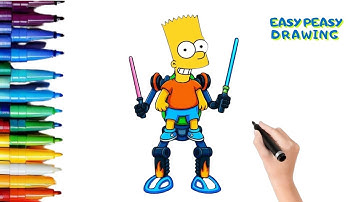 How to Draw Bart Simpson from Fortnite | Step by Step Art Lesson 