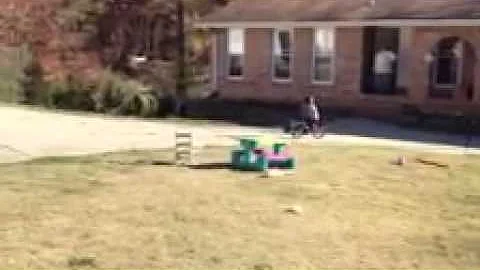 Roman riding his bike