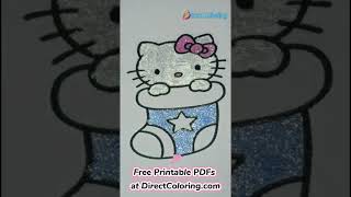 Hello Kitty Christmas Stocking Coloring