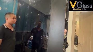 Cánh kính tủ áo cánh lùa ray nổi