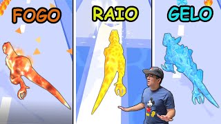 MISTUREI DINOSSAUROS COM VÁRIOS ELEMENTOS DIFERENTES! - Dino Evolution Run 3D (jogos de celular) screenshot 1