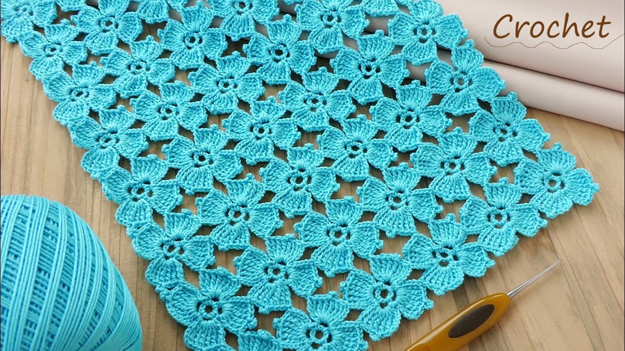 🌺How to Crochet EASY for Beginners Flower Pattern 🌺Легкий УЗОР без отрыва нити вязание крючком