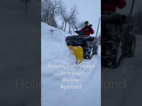 Holidays in Limanowa poland here you have 100 cm snow quad is driving you to the home you must care