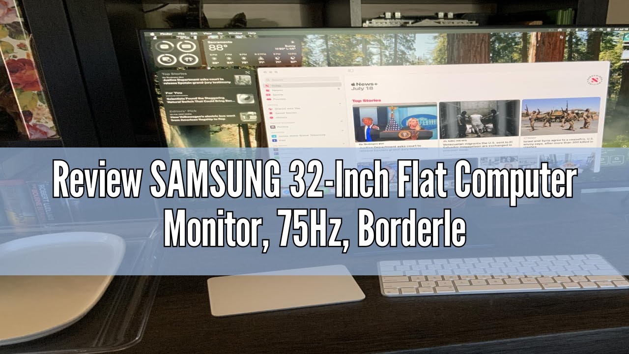 Review SAMSUNG 32-Inch Flat Computer Monitor, 75Hz, Borderless Display, AMD FreeSync, Game Mode, Adv