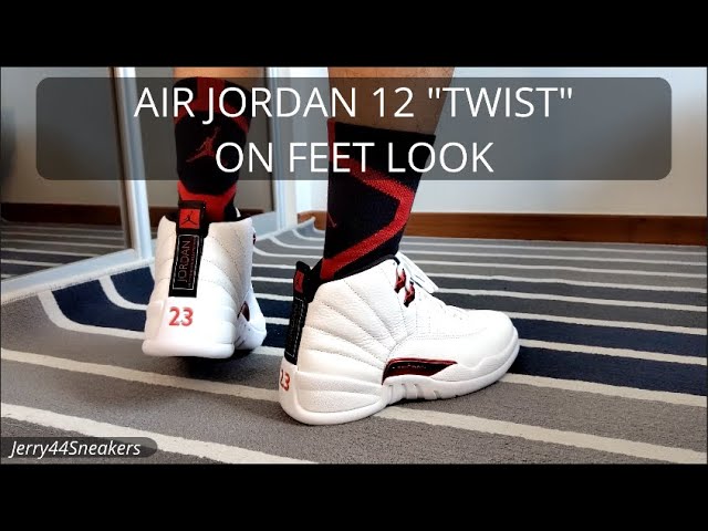 air jordan 12 twist on feet