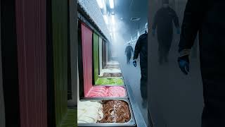 Unbelievable ribbons of gelato creating a masterpiece! #shorts #gelato #foodie #satisfying #factory